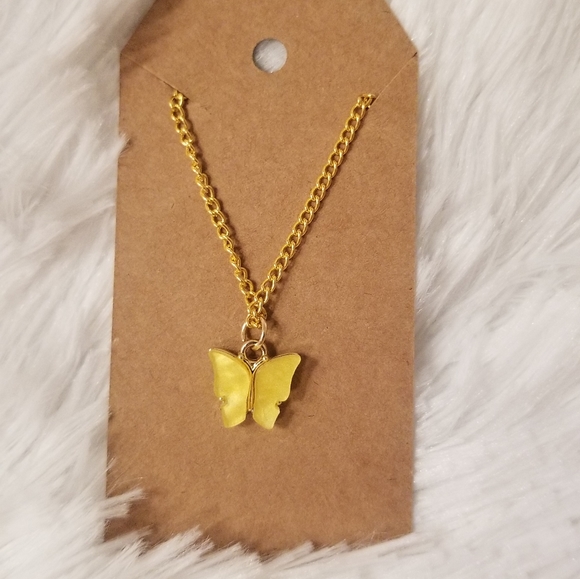 Yellow Butterfly Necklace - Picture 5 of 7